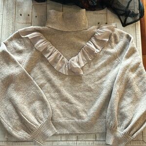 Vici  Crop Sweater Turtleneck beige with confetti coloring